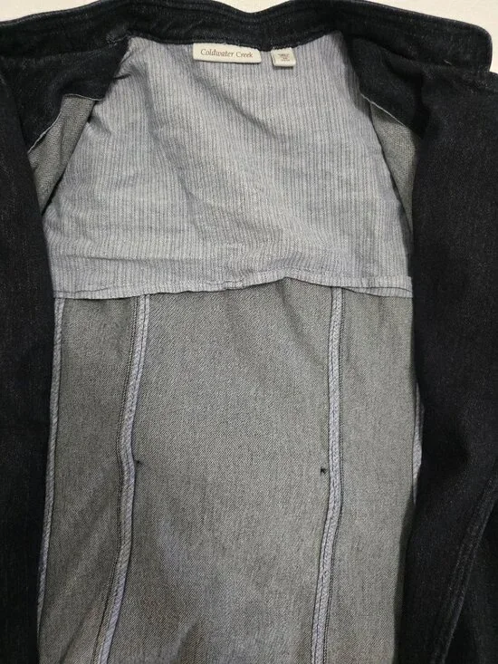 Coldwater Creek Double-Breasted Denim Jacket Womens M  Dark Wash - Picture 10 of 10